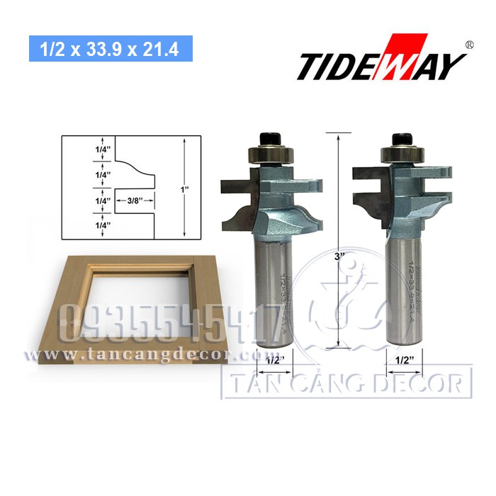 BỘ 2 MŨI GHÉP MỘNG TỦ BẾP TIDEWAY LC1703/1703A