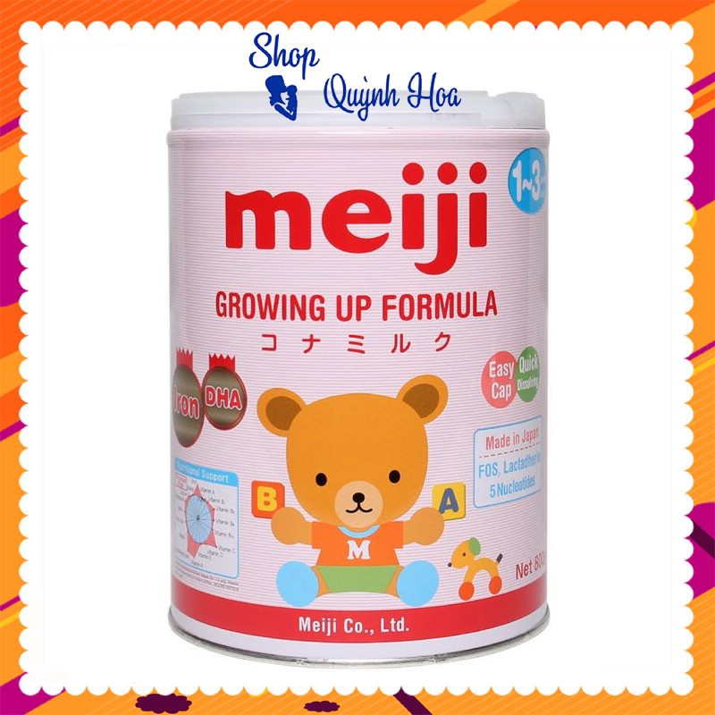 Sữa bột Meiji Growing Up Formula số 1-3, 800g - [HÀNG CHÍNH HÃNG - CÓ TEM PHỤ TIẾNG VIỆT]