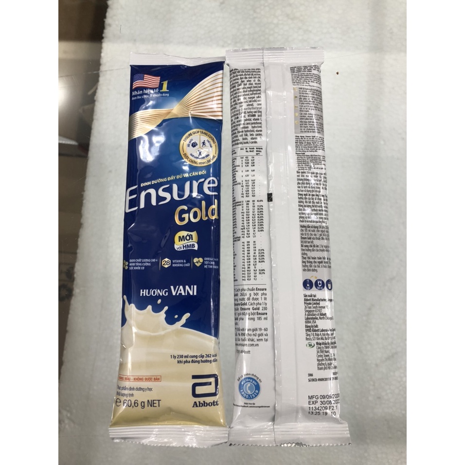 Sữa Ensure gói 60,6g hương vani