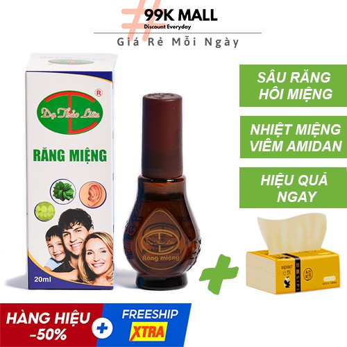 Tinh Dầu Dạ Thảo Liên⭐𝐓𝐚̣̆𝐧𝐠 𝐊𝐡𝐚̆𝐧 𝐆𝐢𝐚̂́𝐲⭐Hỗ Trợ Trị Hôi Miệng, Sâu Răng, Viêm Lợi