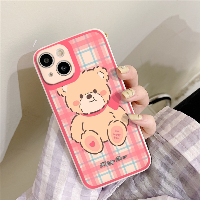 Ốp lưng Case iphone HAYPPY BEAR - ốp điện thoại iphone vuông cạnh 6/6plus7/7plus/x/xsmax/11/11pro/11promax/12/13 pro max