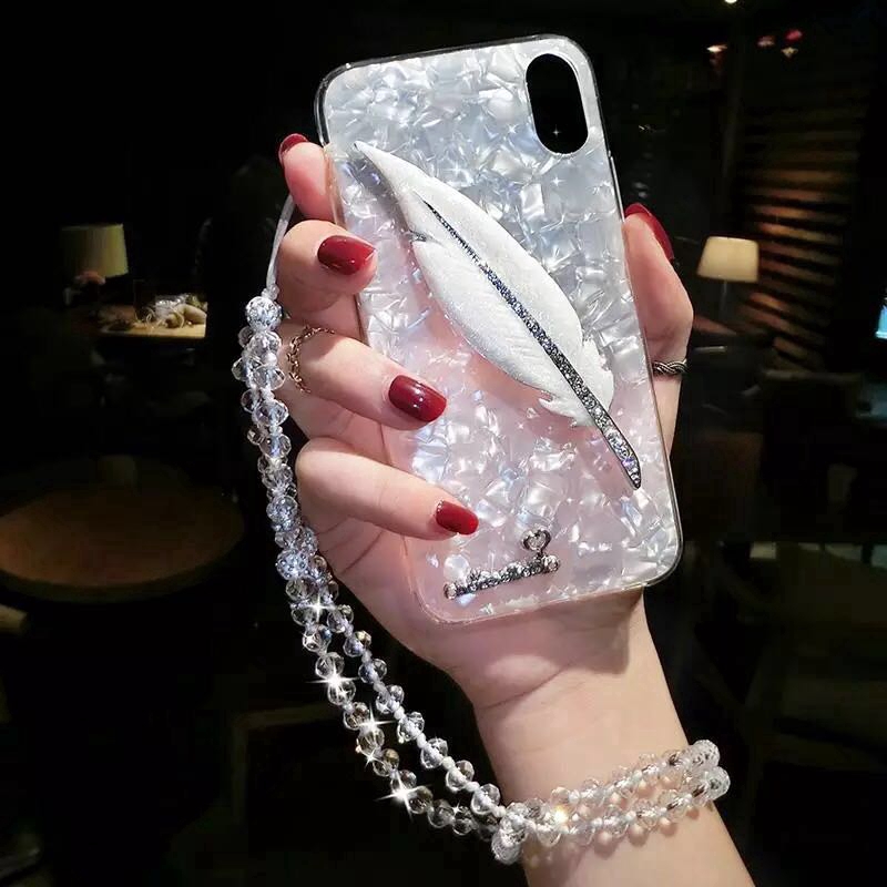 Ốp điện thoại hình lông vũ cho Samsung Galaxy S7/egde S8 S9 S10 PLUS S10e/lite Note8 Note9 J2 J7  J5 J710 J510