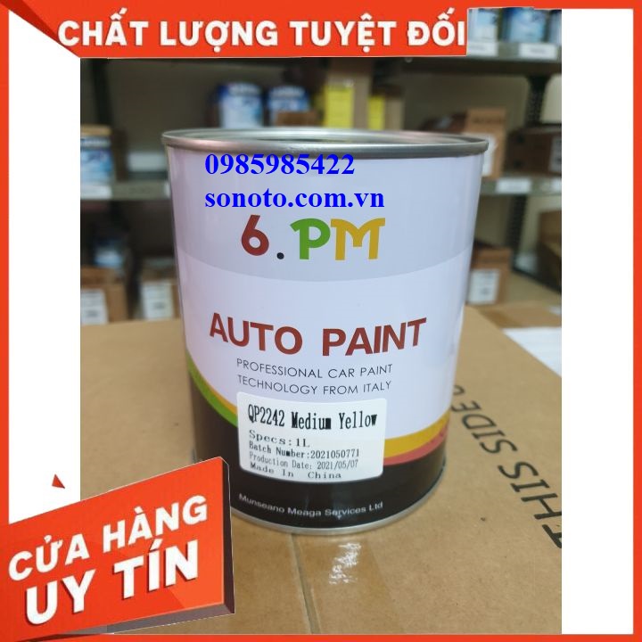 QP2242 Sơn gốc 2K màu vàng nghệ hãng Autopaint lon 1 Lít ( Sơn oto xe máy )