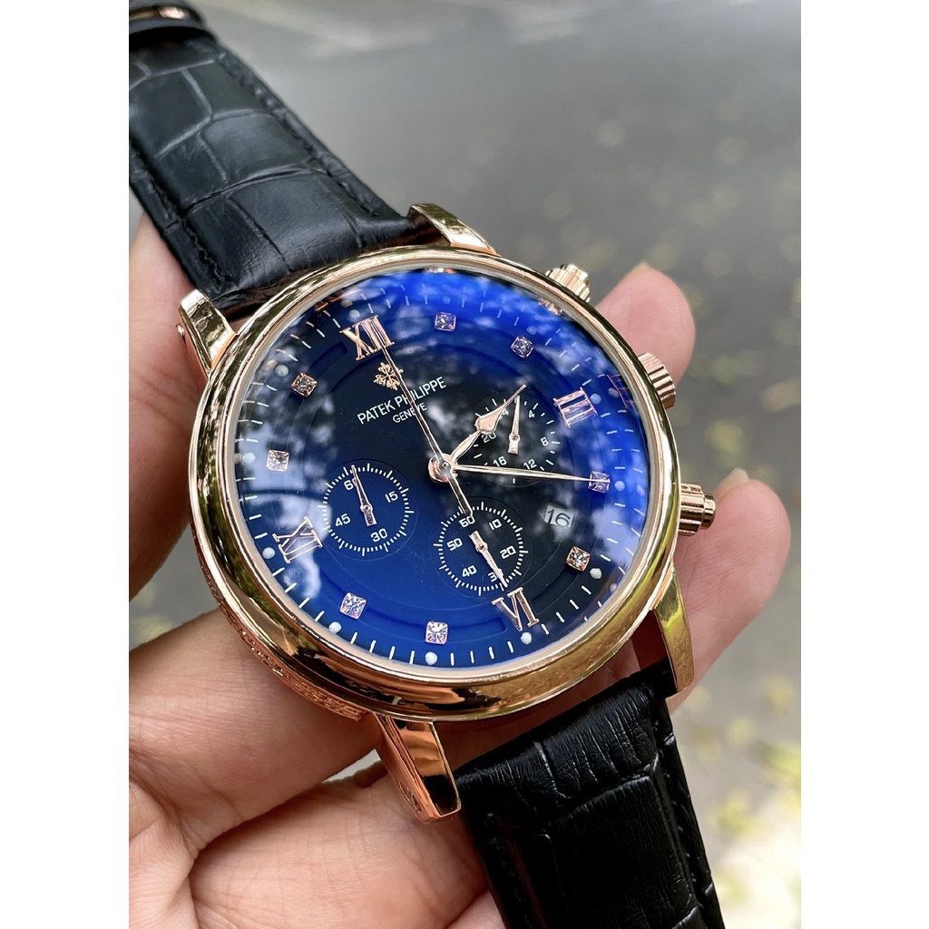 Đồng Hồ Nam dây da PATEK.PHILIP 6 kim Dáng Thể Thao Thời Trang Mặt Đen | BigBuy360 - bigbuy360.vn