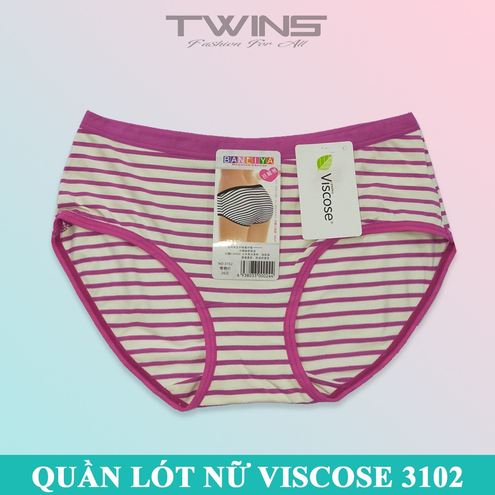 Quần lót nữ cotton cao cấp Viscose Banliya 3102 họa tiết sọc ngang chất liệu mềm mại thoáng mát freesize dưới 60kg