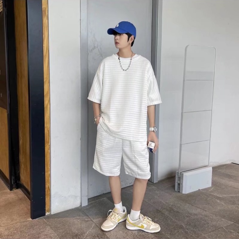 Set Áo Thun Và Quần Short Màu Trơn bộ thể thao nam Phong Cách Hàn Quốc đồ bộ thể thao nữ Đơn Giản Thời Trang đồ bộ thể thao nam