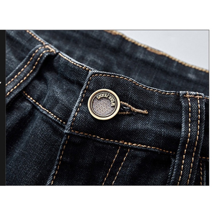 Quần Jeans Nam ống suông co giãn phong cách Hàn Quốc