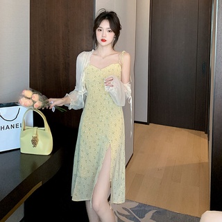 Set Áo Khoác Cardigan + Chân Váy Hoa Xinh Xắn Thời Trang Dành Cho Nữ