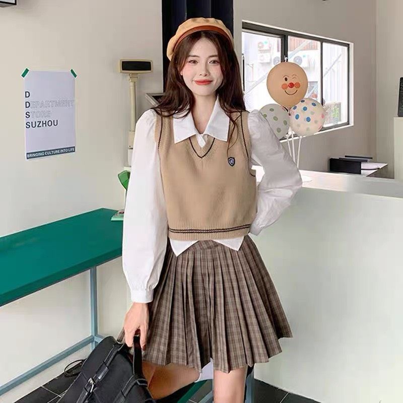 Áo len gile dáng ngắn, hàng quảng châu cao cấp