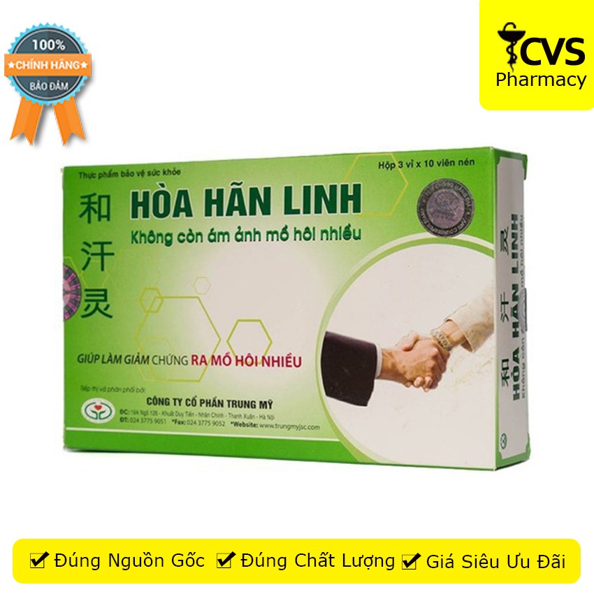 Hòa Hãn Linh Hộp 30 viên uống - Dành Cho Người Ra Mồ Hôi Nhiều - cvspharmacy