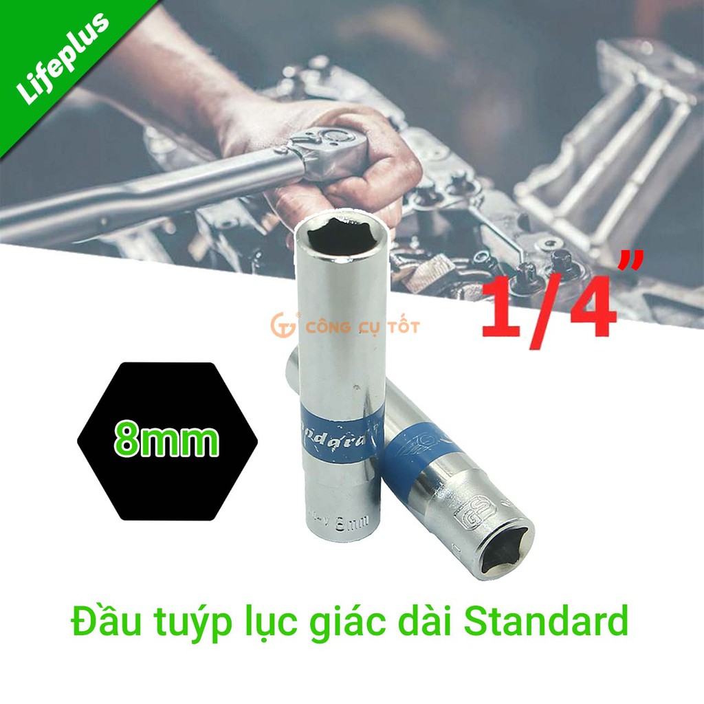 Đầu tuýp lục giác 1/4&quot; Standard Xanh