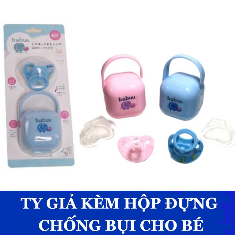 Ti giả Babuu baby Nhật kèm hộp chống bụi cho bé 0-12 tháng