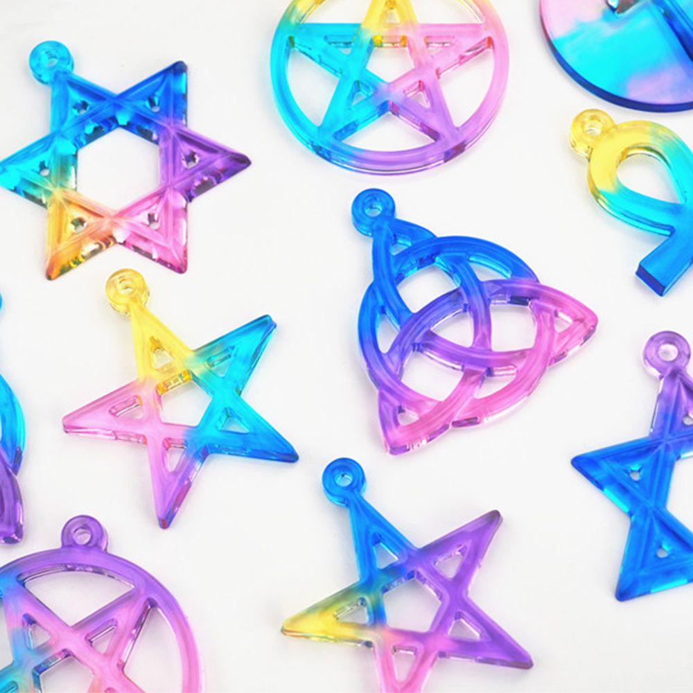 JONYE Khuôn Silicone Làm Mặt Vòng cổ Hình Ngôi Sao Sáu Cánh