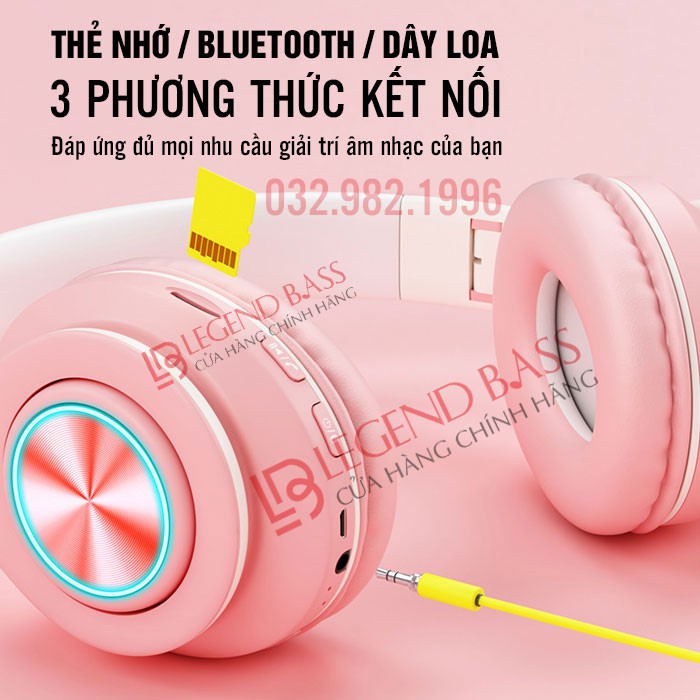 Tai Nghe Bluetooth Chụp Tai Không Dây Có Mic B39 Headphone Bluetooth Dễ Thương Âm Thanh Nổi Hifi Bass Mạnh Mẽ | WebRaoVat - webraovat.net.vn