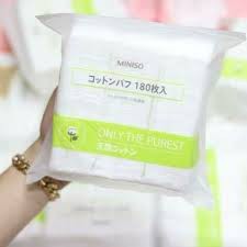 Bông tẩy trang Miniso Nhật Bản 180 miếng