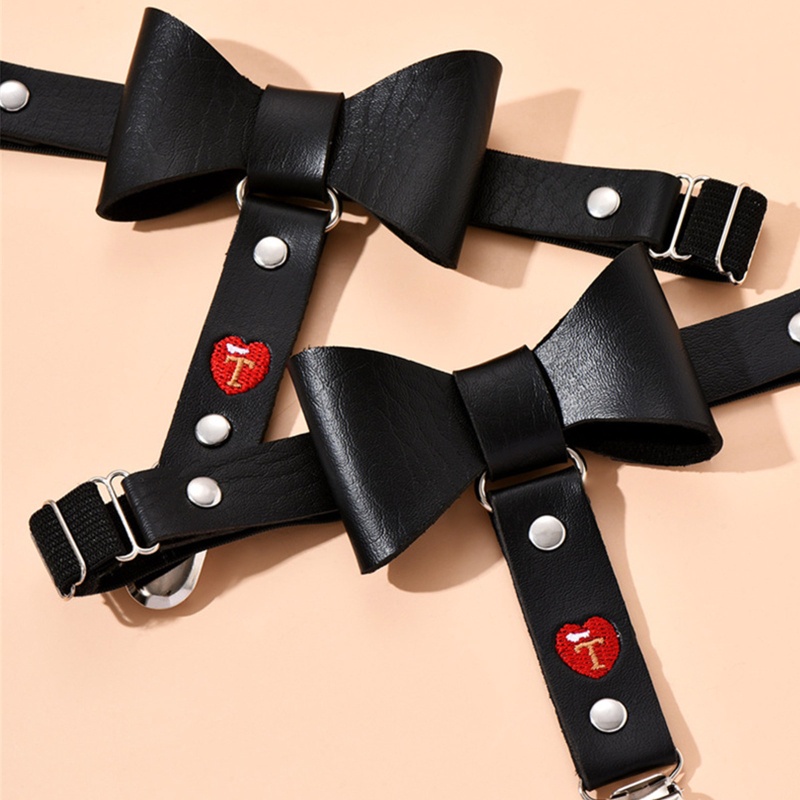 Đai Nịt Đùi Bằng Da PU Co Giãn Chống Trượt Đính Nơ Trang Trí Dành Cho Nữ