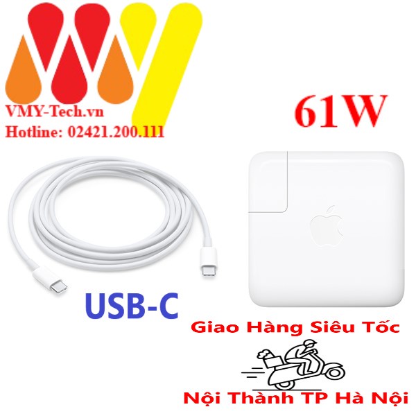 Sạc Macbook 61W USB-C Type C - Macbook Pro 13inch Adapter MRW22 MNF72 2015 2016 2017 2018