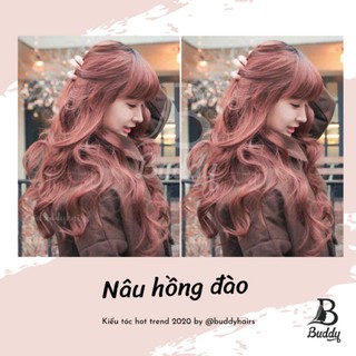 Thuốc nhuộm tóc màu Nâu hồng đào không cần dùng Thuốc tẩy tóc ❤️Freeship❤️ Combo thuốc nhuộm tặng trợ nhuộm buddyhairs