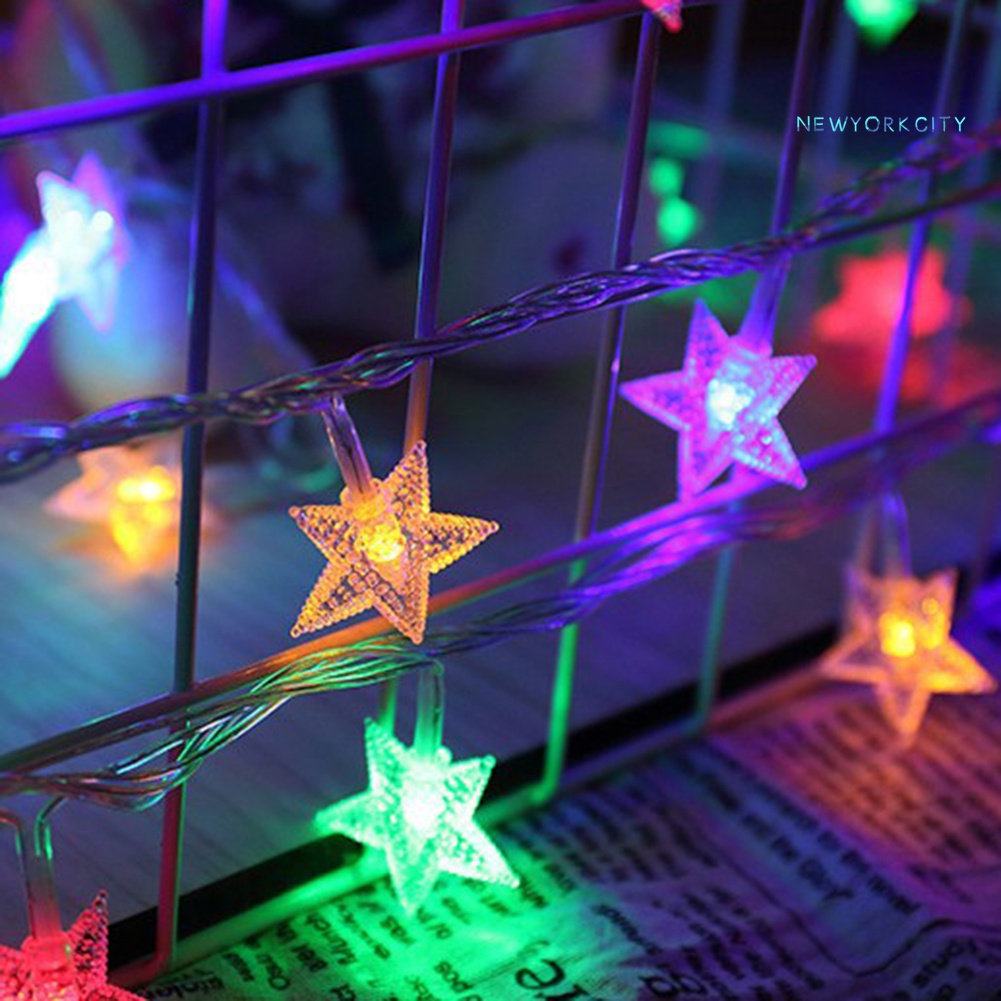 Dây Đèn LED 20 Bóng Dài 3m Hình Ngôi Sao Trang Trí Giáng Sinh