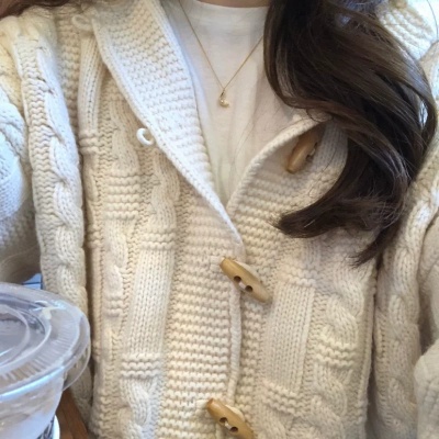 SUXI Áo khoác cardigan dệt kim cổ thủy thủ phong cách Hàn Quốc thời trang cho nữ