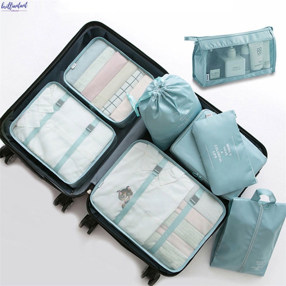 8 PCS Du Lịch Túi Lưu Trữ Thiết Lập cho Quần Áo Gọn Gàng Tổ Chức Tủ Quần Áo Vali Pouch Du Lịch Tổ Chức Túi Đóng Gói Bộ