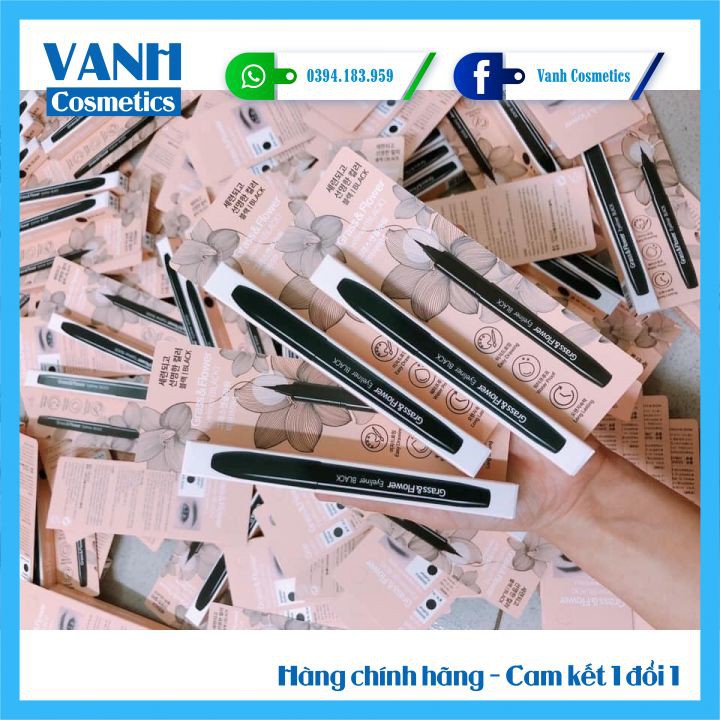 Bút kẻ mắt dạ 02 MÀU NÂU - ĐEN không lem không trôi Grass & Flower Eyeliner Hàn Quốc - 𝗩𝗮𝗻𝗵 𝗖𝗼𝘀𝗺𝗲𝘁𝗶𝗰𝘀