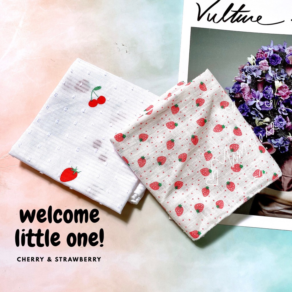 {Ảnh thật} KHĂN BANDANA DÂU CHERRY  ĐŨI CUTE, TURBAN ĐA NĂNG CỘT TÓC, KHĂN CỔ, ĐEO TAY ULLZANG