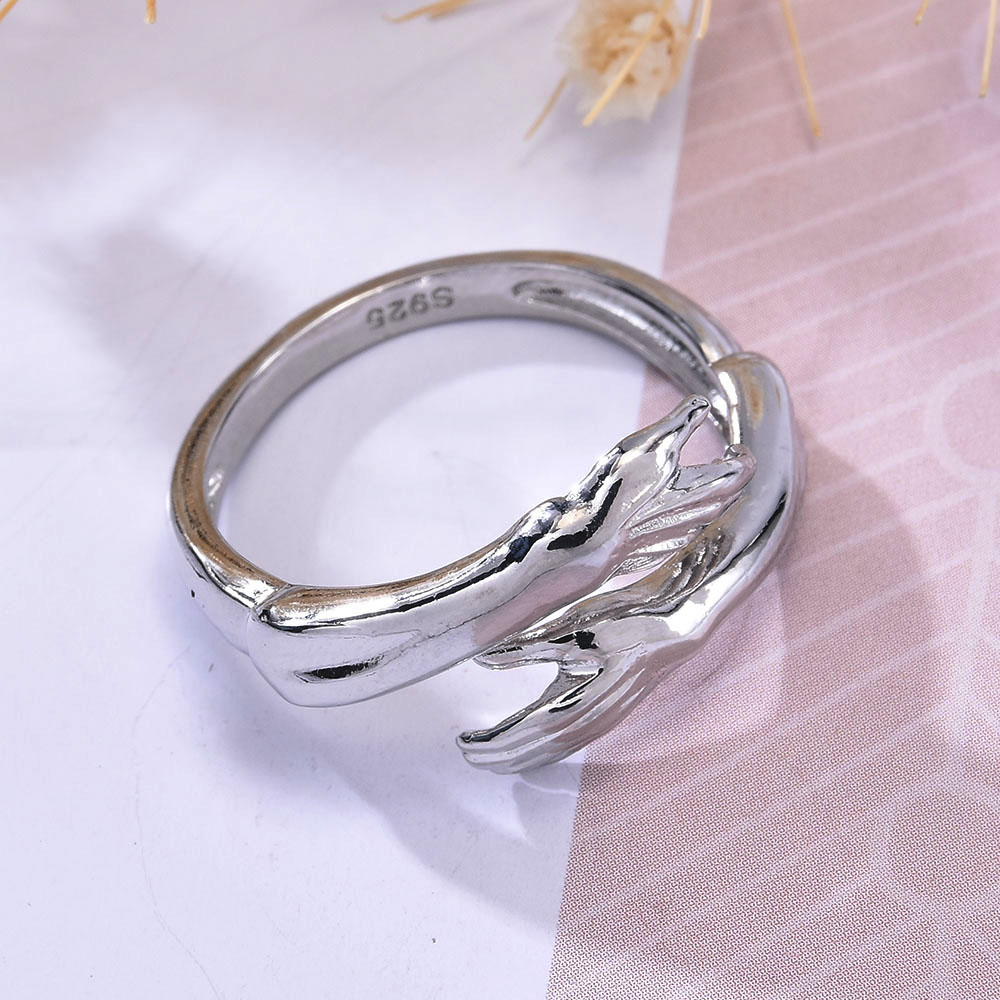 Nhẫn Đôi Thiết Kế Sáng Tạo Có Thể Điều Chỉnh Kích Cỡ S925 Yanqueens Đồ trang sức Quà tặng