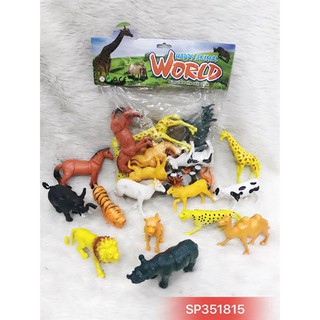 Đồ chơi mô hình Túi thú rừng 12c (ngựa,tê giác,lạc đà,voi,hươu,hà mã,bò,dê,sư tử,linh dương,báo)  , 050A