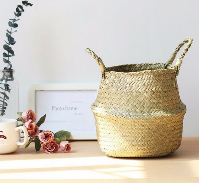 Giỏ cói đựng đồ, trồng cây cảnh