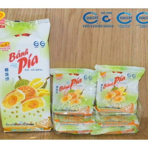 Bánh Pía Tân Huê Viên Đậu Xanh Sầu Riêng 80gr x 4 Cái