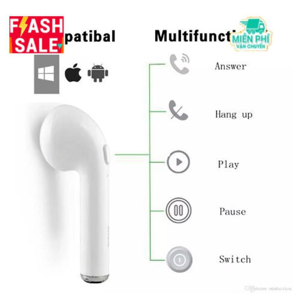 [ZIN] Tai nghe bluetooth dành cho iPhone X 8 7 6 6S Plus Samsung Phone I7 (Android/iPhone)