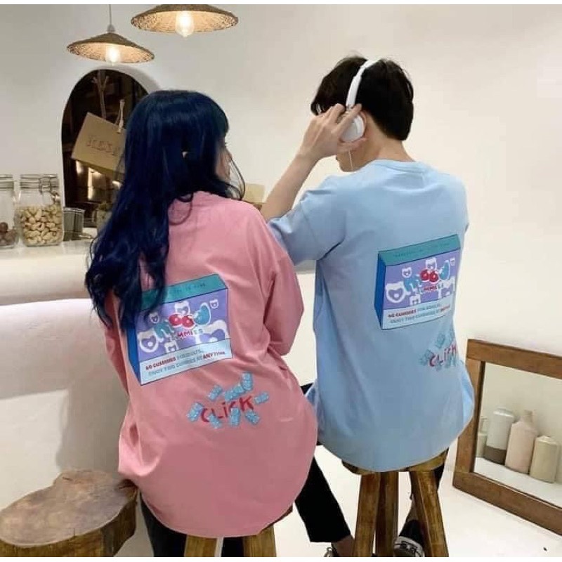 [Rẻ vô địch] Áo thun tay lỡ nữ freesize phông form rộng dáng Unisex, mặc lớp, nhóm, đôi. Kẹo Click