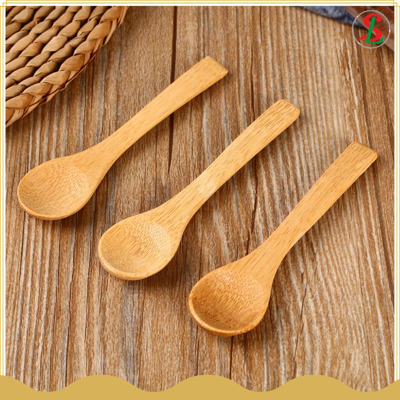 Muỗng gỗ tre lấy mật ong thìa gỗ múc gia vị saffron cà phê tiện dụng 13x3cm muỗng đẹp không dăm gỗ