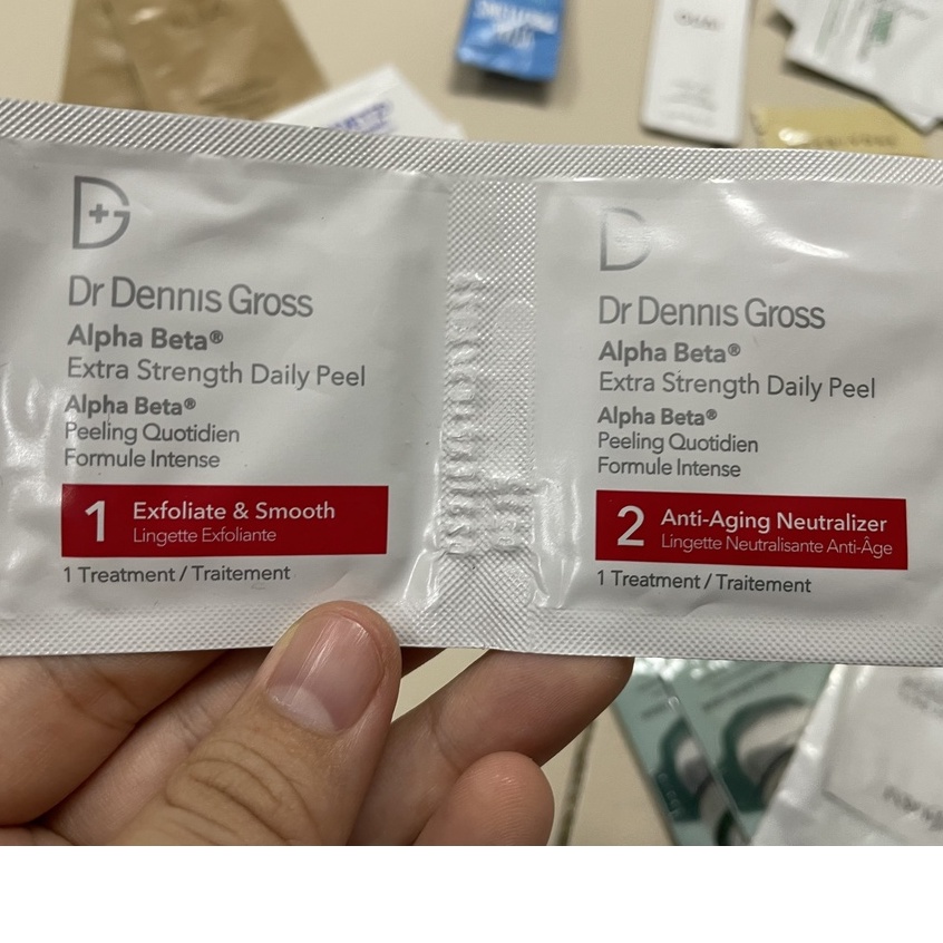 Sample mẫu thử Tẩy da chết và tái tạo da Dr Dennis Gross Skincare Alpha Beta Extra Strength Daily Peel
