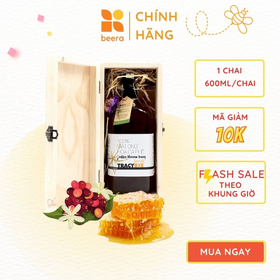 Hộp quà đơn Mật ong Cà phê Tracybee giảm mệt mỏi, giảm cao huyết áp(600ml)