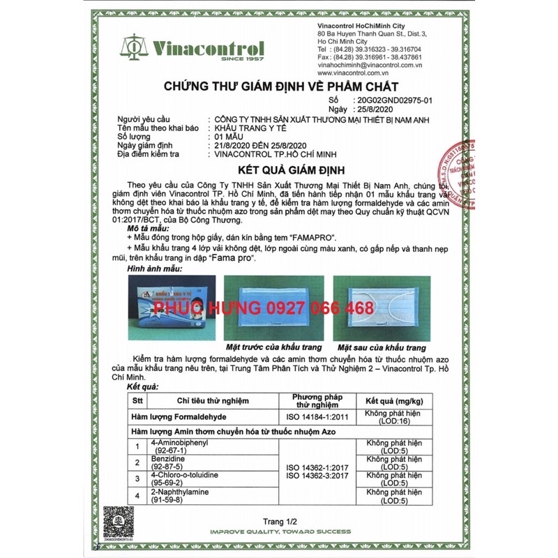 Khẩu trang y tế, khẩu trang y tế 4 lớp chính hãng hàng công ty Nam Anh, có giấy kiểm định chất lượng