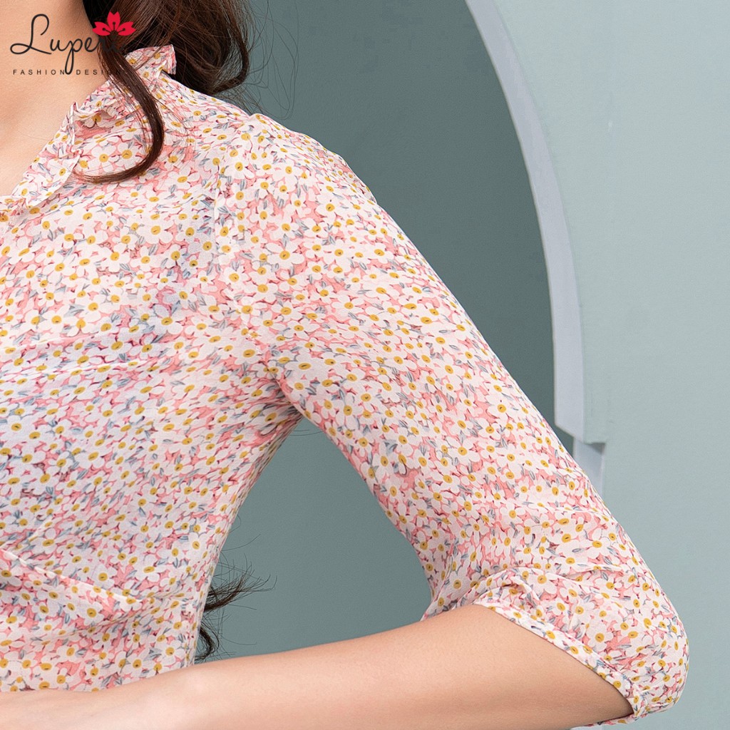 Áo Sơ Mi Nữ Tay Lỡ Rút Ngực Chất Voan Cao Cấp LUPERI LFSM1167 Cho Bạn Nữ Đi Chơi Đi Làm
