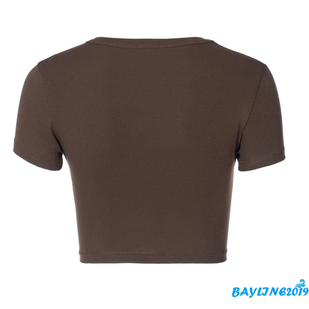 Áo thun croptop ngắn tay in chữ gợi cảm cho nữ