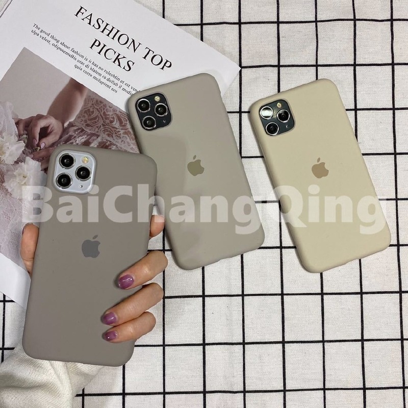 Ốp ReadyStock Iphone Case Silicone Original Liquid CaseiPhone SE2 2020 IPhone 11 Pro MAX 5 6S 7 IPhone 8 Plus IPhone XR Liquid Silicone  White/antique White/pebble/lavender /rock Gray