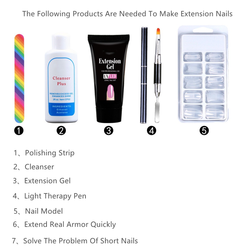 Móng tay pha lê mở rộng gel miếng móng tay nhanh chóng mở rộng khuôn móng tay mà không cần giấy hỗ trợ móng tay giả với quy mô