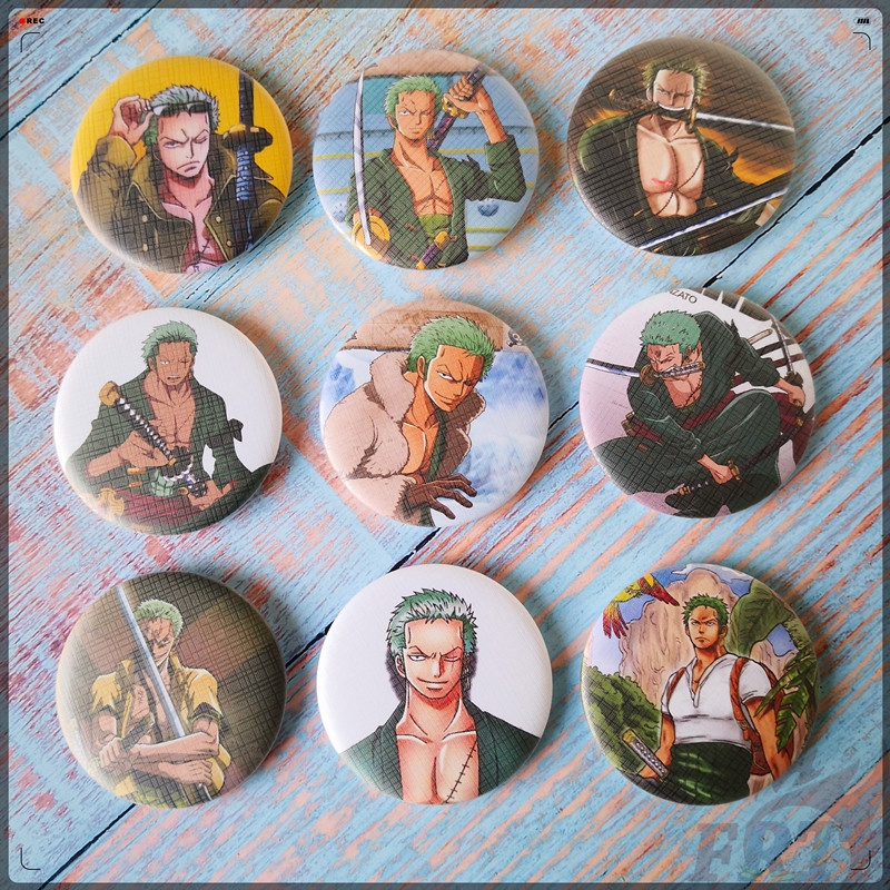 ☠ Nhân Vật One Piece Độc Đáo Sáng Tạo Huy Hiệu Hóa Trang Nhân Vật Roronoa Zoro Trong Anime ☠ 1 Huy Hiệu Cài Áo Ba Lô 58MM