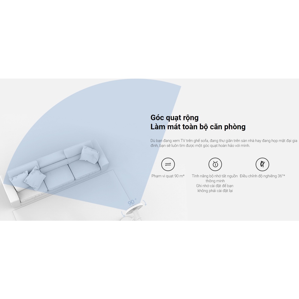 Quạt máy thông minh Mi Smart Standing Fan 2 Lite - Mia Store