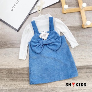 Set yếm nhung cute cho bé gái