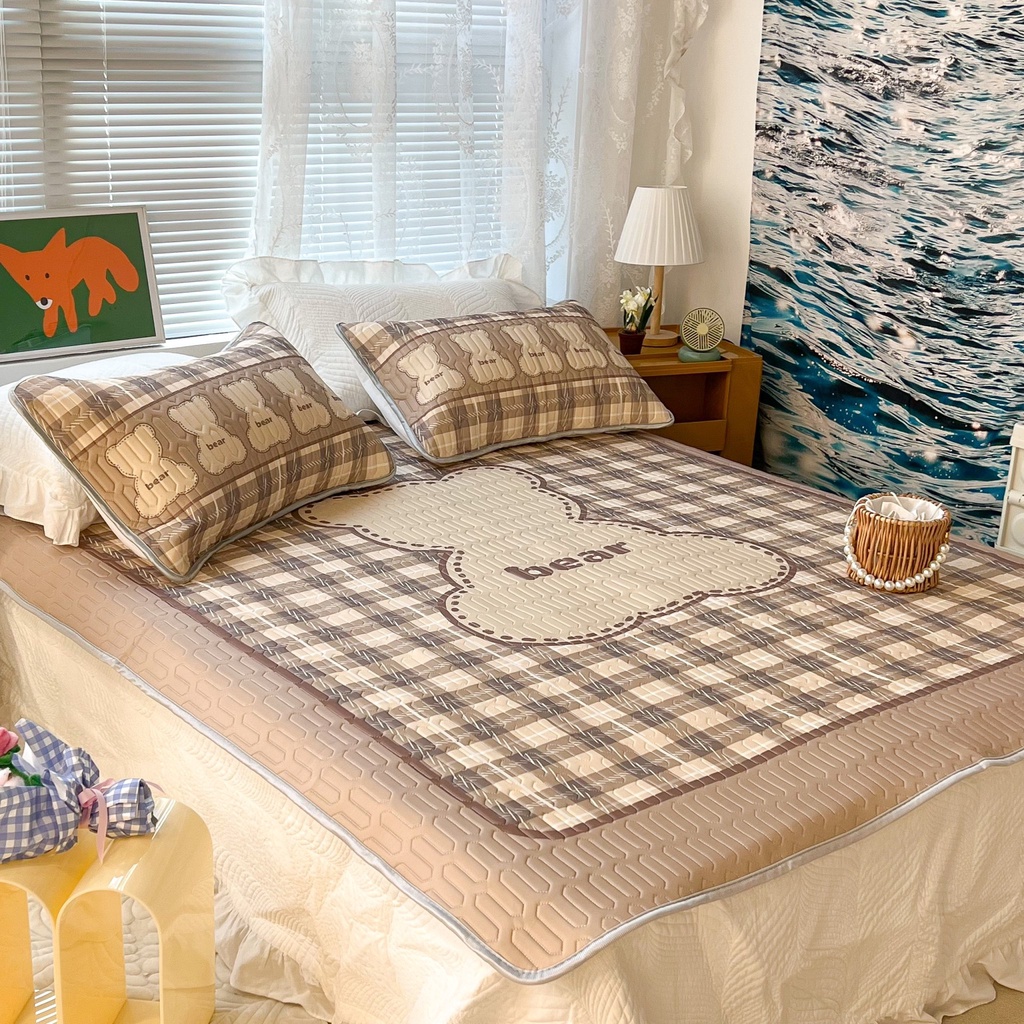 Chiếu điều hòa cao su non 9D M2T BEDDING Luxury vải lụa Tencel mềm mát - Mark Gấu bear cũ
