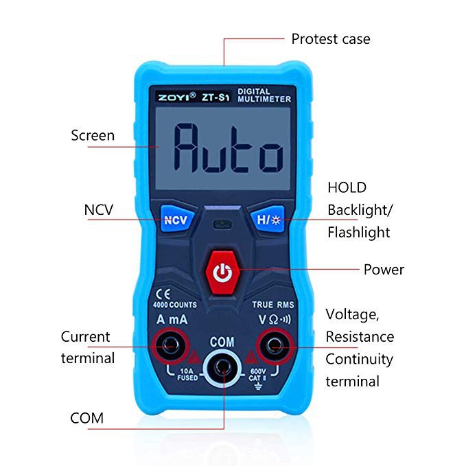 Đồng hồ vạn năng kỹ thuật số Zotek Zoyi Zt-C1 ZT S1 Multimeter bỏ túi đa chức năng đo AC/DC ôm Hz