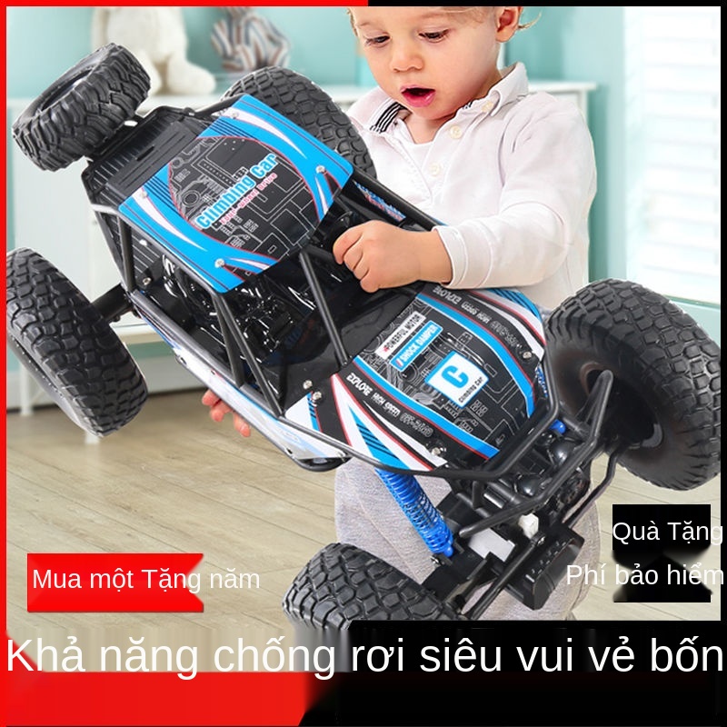 Đồ chơi ô tô điều khiển từ xa sạc điện xe địa hình drift đua leo núi tốc độ cao có đèn và Hummer boy chống ngã