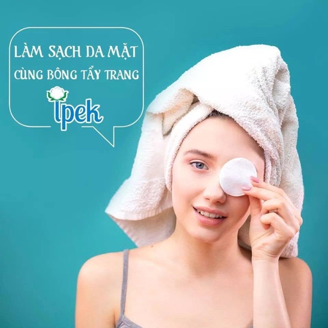 BÔNG TẨY TRANG IPEK THỔ NHĨ KỲ VỀ LẠI ĐỊNH LƯỢNG MỚI 120 + tặng 30 MIẾNG