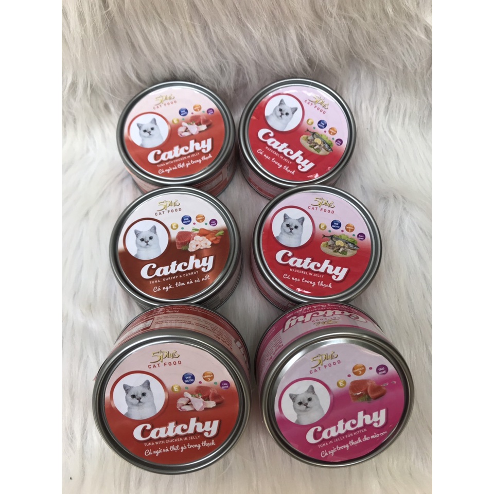 Pate cho mèo con và mèo trưởng thành dạng lon Catchy 160g