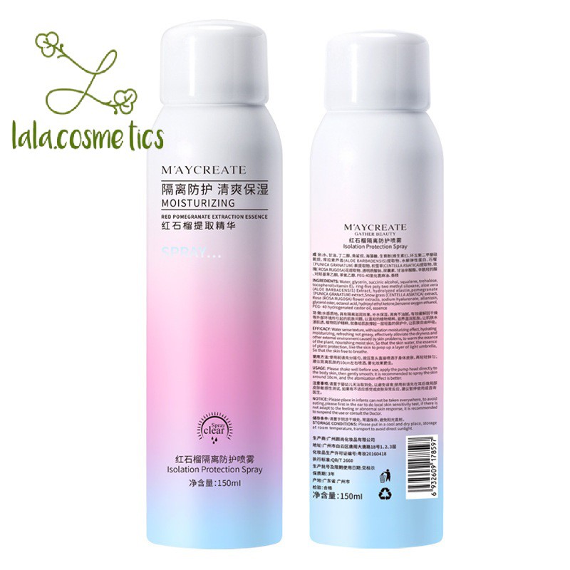 Xịt Chống Nắng Trắng Da Maycreate 150ml Spf35